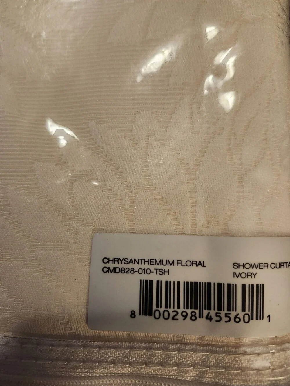 NEW DKNY Ivory Chrysanthemum Textured Floral Shower Curtain